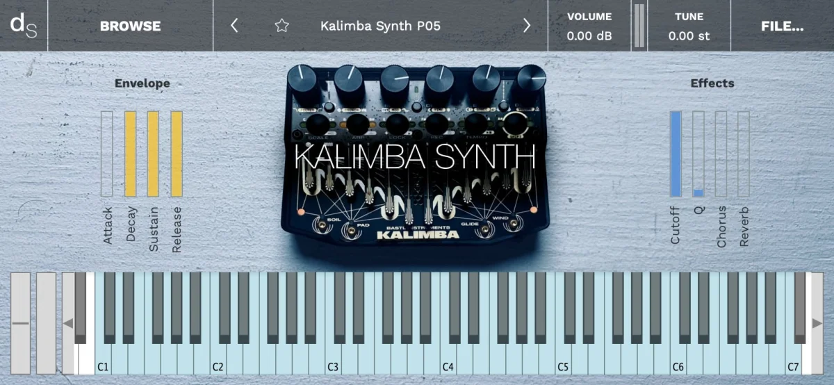 Kalimba Synth UI Screenshot